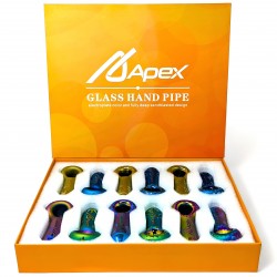 APEX 4" Frosted Currency Cobwebs Art Hand Pipe 12ct Display [HPD35]